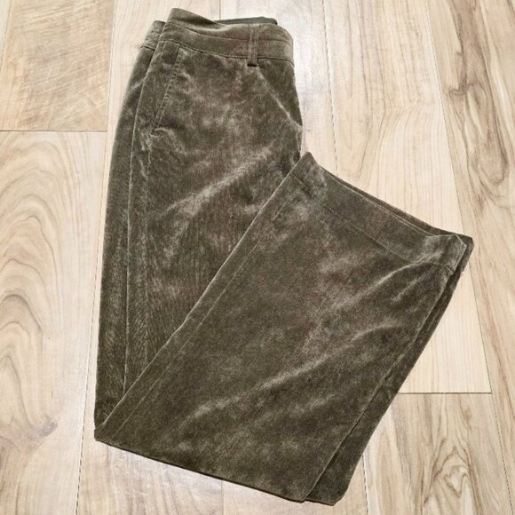 Coldwater Creek Corduroy Pants P6 Womens Fine Wale Pincord Green Velvet Trousers - Picture 1 of 15